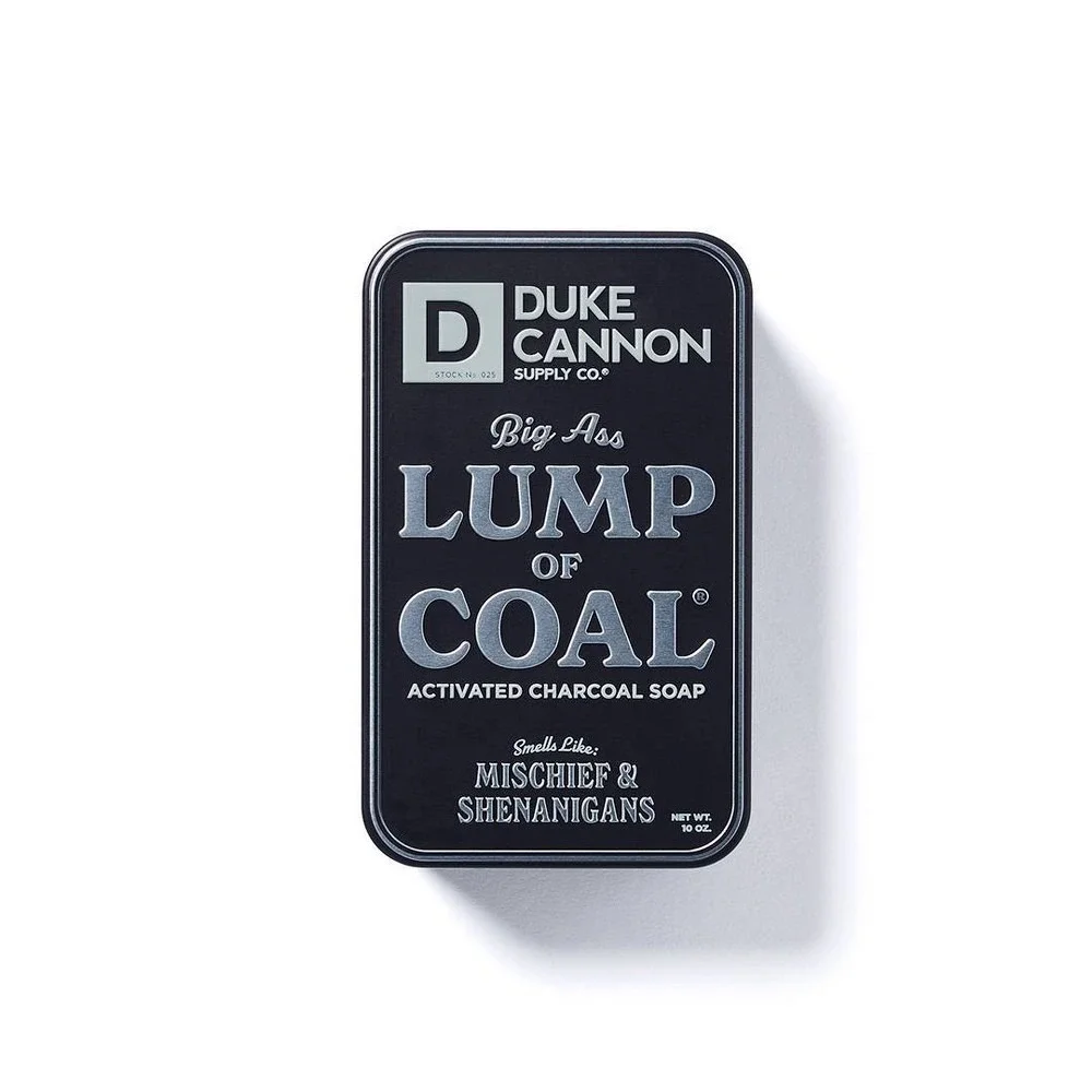 Duke Cannon Big Ass Lump of Coal Activated Charcoal Bar Soap 10oz Tin NIB